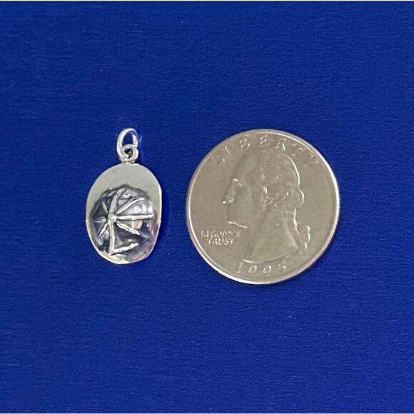 Sterling Silver Oxidized Firefighter Helmet Charm - Picture 4 of 8
